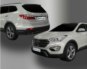 Hyundai Grand Santa fe комплект хромированных молдингов на углы бампера partID:2889qe - Автоаксессуары и тюнинг