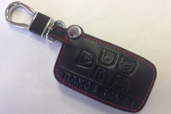 Чехол для брелока сигнализации Range Rover Evoque кожанный черный