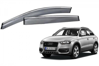 Дефлекторы боковых окон Audi Q3 I с хромированным молдингом