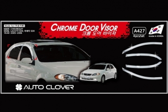 Дефлекторы боковых окон Chevrolet Lacetti хетчбек хромированные autoclover