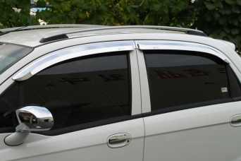 Дефлекторы боковых окон Chevrolet Spark I 2005-2010 хромированные