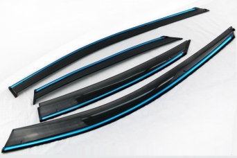 Дефлекторы боковых окон Hyundai Elantra AD с молдингом из нержавеющей стали