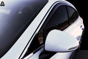 Дефлекторы боковых окон Hyundai Sonata 8 с хромированным молдингом 6 частей autoclover