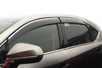 Дефлекторы боковых окон Lexus NX с молдингом из нержавеющей стали
