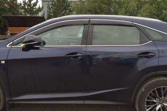 Дефлекторы боковых окон Lexus RX IV с хромированным молдингом cobra