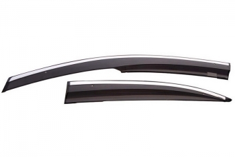 Дефлекторы боковых окон Nissan Teana III mugen style с молдингом из нержавеющей стали