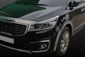 Хром накладки на передние фары Kia Carnival 2014-2021 - Автоаксессуары и тюнинг