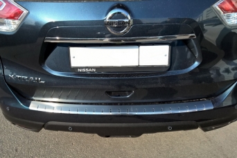 Накладка на задний бампер Nissan X-Trail T32 2014-2018 профилированная с загибом
