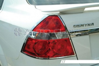 Накладки на фонари Chevrolet Aveo седан 2006-2011 хромированные autoclover