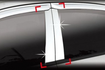 Накладки на стойки дверей Hyundai Sonata V хромированные autoclover