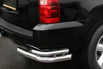 Защита заднего бампера Chevrolet Tahoe GMT900 уголки двойные