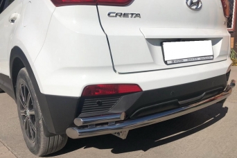 Защита заднего бампера Hyundai Creta двойная с уголками