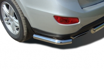 Защита заднего бампера Hyundai Santa Fe II 2010-2012 уголки