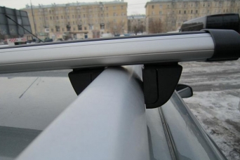 Багажник Toyota Land Cruiser Prado 150 2009- на рейлинги Крепыш аэродинамические дуги
