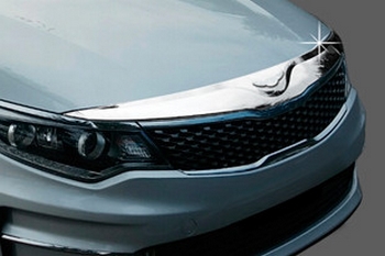 Дефлектор на капот хромированный Autoclover - KIA Optima II 2016-2020 - Автоаксессуары и тюнинг
