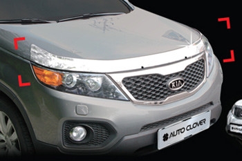 Дефлектор на капот хромированный Autoclover - KIA Sorento II 2009-2012 - Автоаксессуары и тюнинг