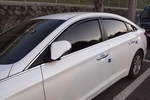 Дефлекторы на окна черные с хромированным молдингом (6 элементов) Autoclover - Hyundai Sonata VII 2017-2019
