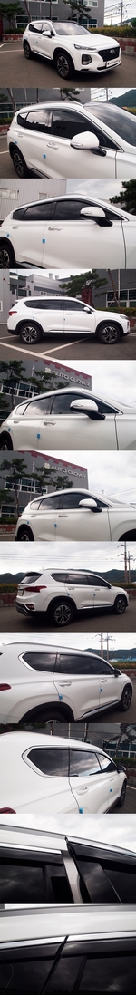 Дефлекторы на окна черные с хромированным молдингом (6 элементов) Autoclover - Hyundai Santa Fe IV 2018-2023