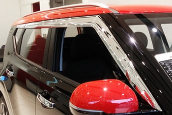 Дефлекторы на окна хромированные (6 элементов) Autoclover - KIA Soul III 2019-2025 - Автоаксессуары и тюнинг