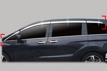 Дефлекторы на окна хромированные Autoclover (6 элементов) - Honda Odyssey V 2013-2021 - Автоаксессуары и тюнинг