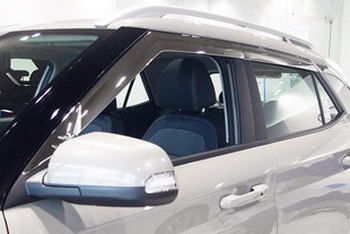 Дефлекторы на окна хромированные Autoclover (6 элементов) - Hyundai Venue 2019-2025 - Автоаксессуары и тюнинг