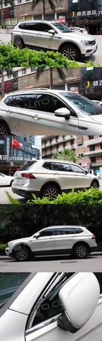 Дефлекторы на окна хромированные Autoclover (6+2 элементов) - Volkswagen Tiguan II 2016-2025