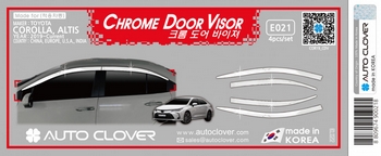 Дефлекторы на окна хромированные Autoclover - Toyota Corolla 2019-2025 E021