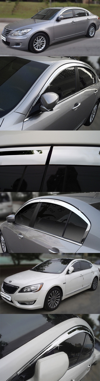 Дефлекторы на окна хромированные Autoclover - Chevrolet Malibu 2013-2025 C500