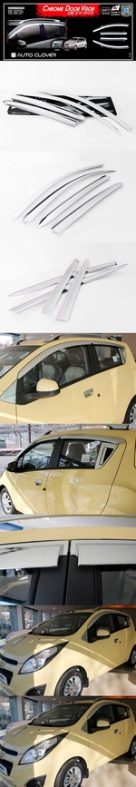 Дефлекторы на окна хромированные Autoclover - Chevrolet Spark 2009-2025
