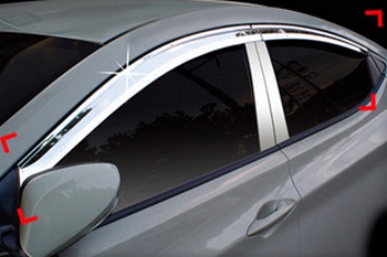 Дефлекторы на окна хромированные Autoclover - Hyundai Elantra V 2010-2015 - Автоаксессуары и тюнинг