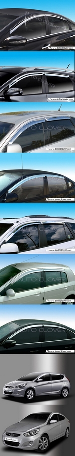 Дефлекторы на окна хромированные Autoclover - Hyundai Grandeur TG 2005-2011