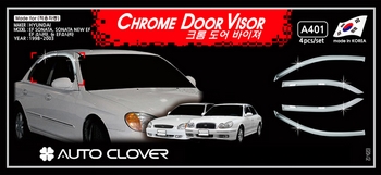 Дефлекторы на окна хромированные Autoclover - Hyundai Sonata V 2001-2011 ТагАЗ A401