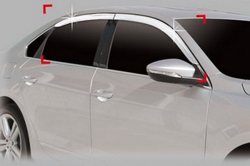 Дефлекторы на окна хромированные Autoclover - Volkswagen Passat B7 2010-2015 - Автоаксессуары и тюнинг