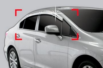 Дефлекторы на окна хромированные Autoclover - Honda Civic IX 2012-2025 - Автоаксессуары и тюнинг