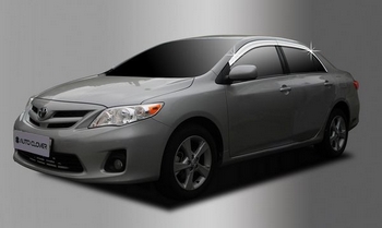 Дефлекторы на окна хромированные Autoclover - Toyota Corolla 2007-2013 C541
