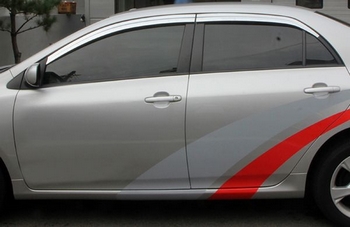 Дефлекторы на окна хромированные Autoclover - Toyota Corolla 2007-2013 C541