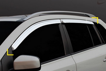 Дефлекторы на окна хромированные Kyoungdong - Renault Koleos 2007-2015 - Автоаксессуары и тюнинг