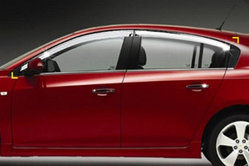 Дефлекторы на окна хромированные Kyoungdong - Chevrolet Cruze 2008-2016 - Автоаксессуары и тюнинг
