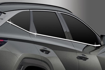 Хромированные молдинги на окна дверей (низ) Autoclover - Hyundai Tucson IV 2021-2025 - Автоаксессуары и тюнинг