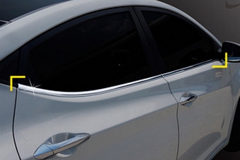 Хромированные молдинги на окна дверей (низ) Kyoungdong - Hyundai Elantra V 2010-2015 - Автоаксессуары и тюнинг