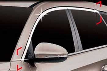 Хромированные молдинги на окна дверей (верх) Autoclover - Hyundai Tucson III 2015-2021 - Автоаксессуары и тюнинг
