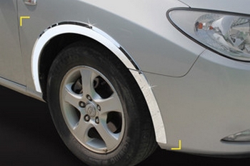 Хромированные накладки на арки колес Kyoungdong - Hyundai Elantra IV 2006-2010 - Автоаксессуары и тюнинг