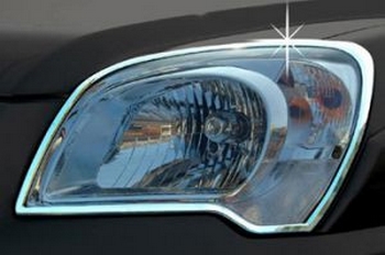 Хромированные накладки на передние фары Autoclover - KIA Sportage II 2004-2009 - Автоаксессуары и тюнинг