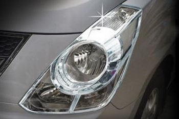 Хромированные накладки на передние фары Autoclover - Hyundai Grand Starex (H-1) 2007-2025 - Автоаксессуары и тюнинг