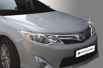 Хромированные накладки на передние фары Autoclover - Toyota Camry 2011-2017 - Автоаксессуары и тюнинг