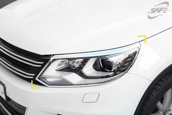 Хромированные накладки на передние фары Kyoungdong - Volkswagen Tiguan I 2008-2016 - Автоаксессуары и тюнинг