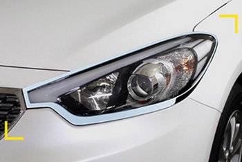 Хромированные накладки на передние фары Kyoungdong - KIA Cerato III 2013-2018 - Автоаксессуары и тюнинг