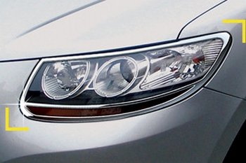 Хромированные накладки на передние фары Kyoungdong - Hyundai Santa Fe II 2006-2011 - Автоаксессуары и тюнинг