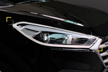 Хромированные накладки на передние фары Kyoungdong - Hyundai Tucson III 2015-2021 - Автоаксессуары и тюнинг
