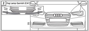 Хромированные накладки на противотуманные фары Autoclover - Audi A6 2011-2017 C415